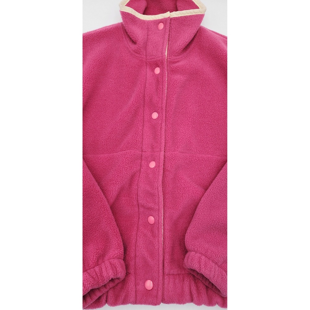 Vintage Woolrich Fleece Jacket Small Pink Made in USA Full Snap Front 90s Retro - Picture 2 of 14